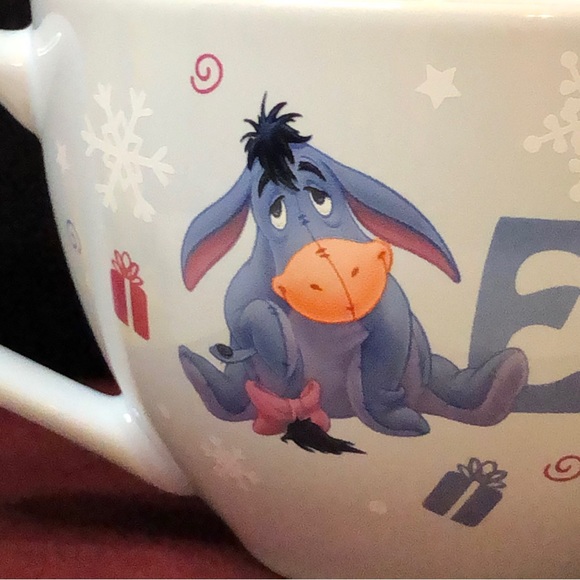 Disney Eeyore Oversized Light Blue Mug w/Snowflakes & Presents. - Picture 7 of 9
